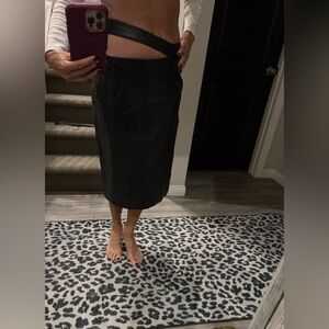 Zara lambskin skirt leather black new tags, beautiful